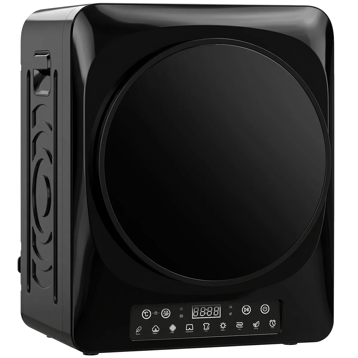 Uscător de Rufe HOMCOM Compact cu Evacuare 1000W Extra-Uscat ECO Timer Negru