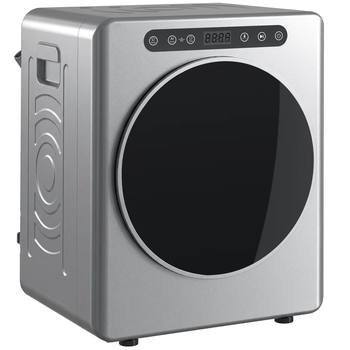 Uscator de Rufe HOMCOM Compact cu Evacuare 5kg 1000W Argintiu