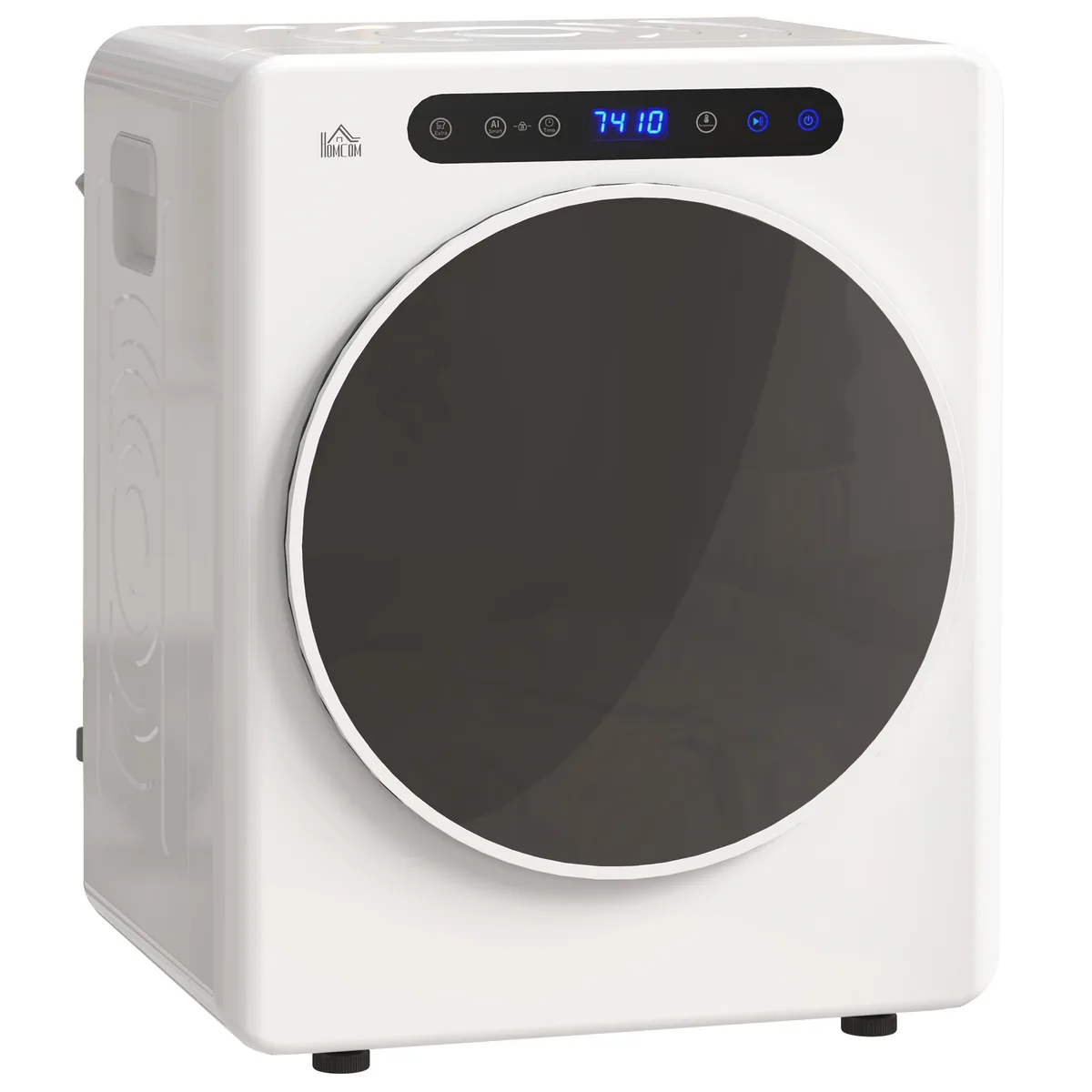 Uscător de Rufe HOMCOM cu Evacuare 3kg 1000W Sterilizare Timer LED Touch Alb