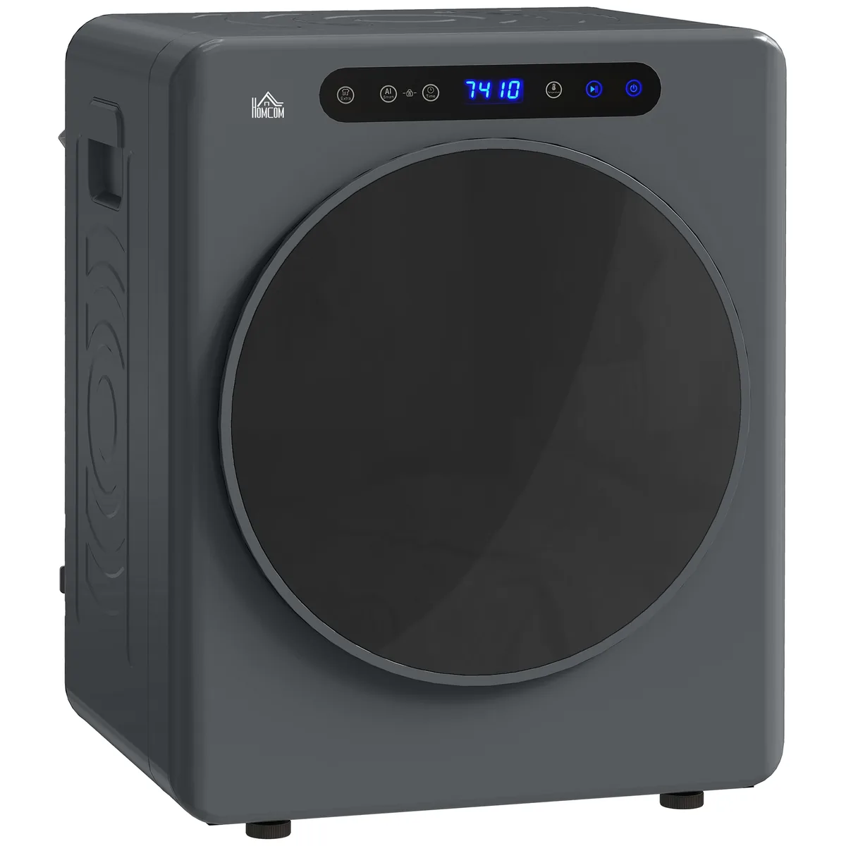 Uscător de Rufe HOMCOM Electric 4kg 6 Programe Compact Control Tactil Gri