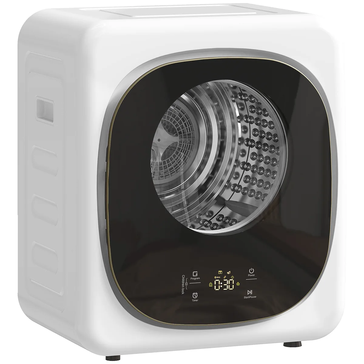 Uscător de Rufe Portabil HOMCOM 4kg 5 Programe 800W Timer Alb