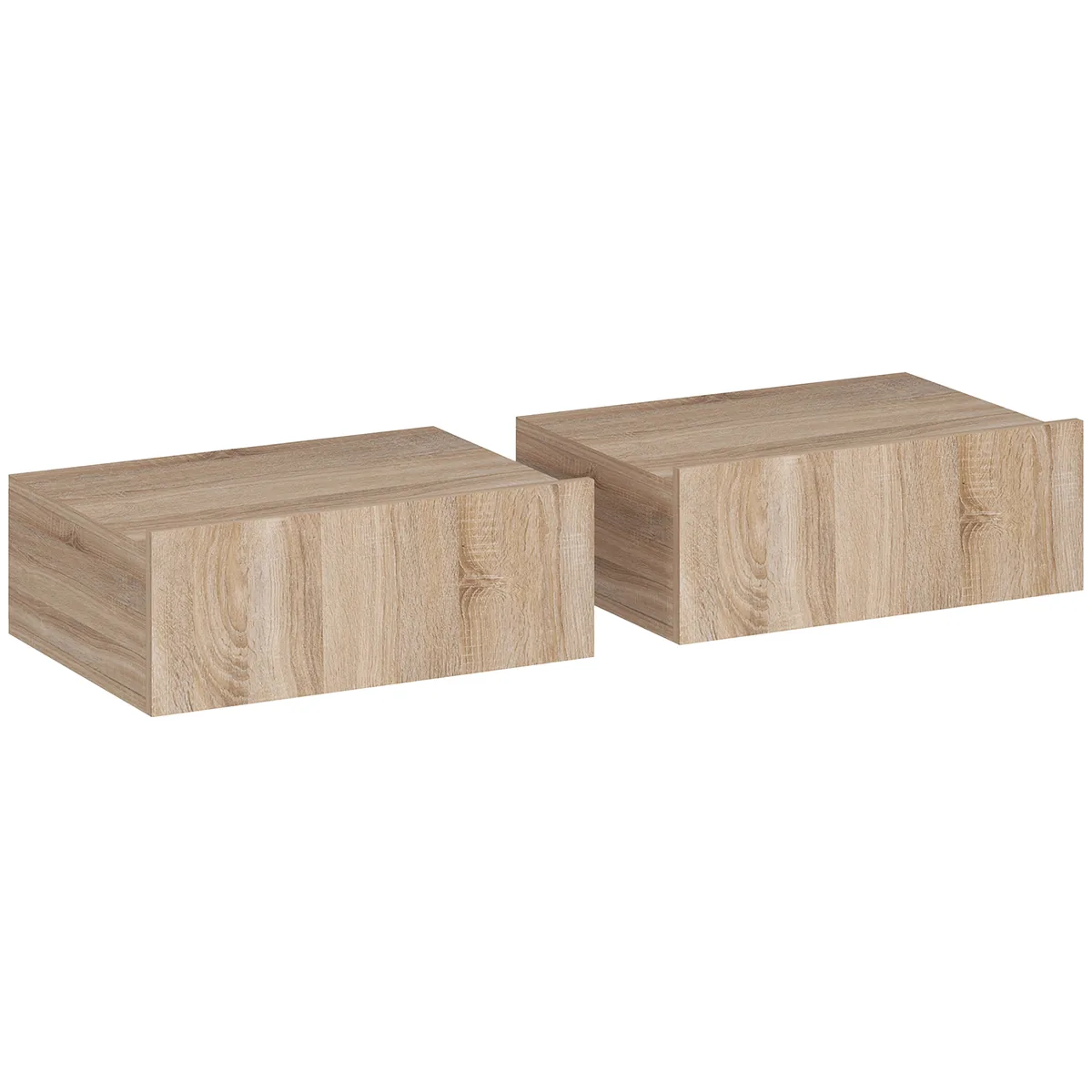 Set Noptiere HOMCOM Suspendate cu Sertar 40x30x15 cm Stejar