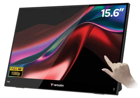 Verbatim Portable Touch Monitor Light 15.6 FHD Negru
