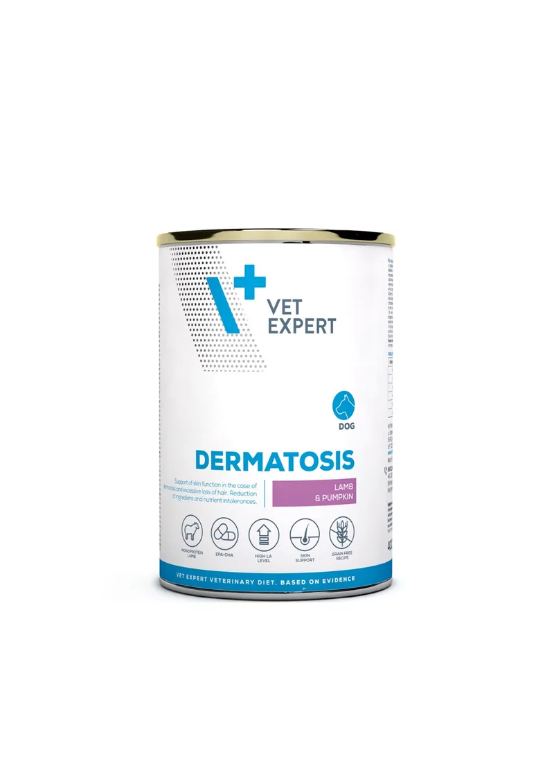 Vet Expert 4T Dermatosis LAMB & PUMPKIN Caini Set 5x400g
