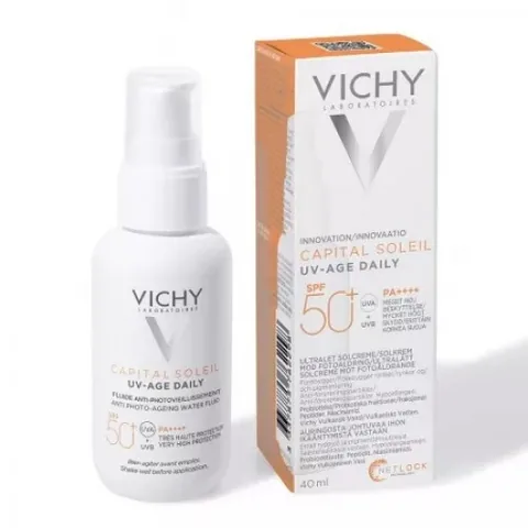 Crema Solara Vichy Capital Soleil UV-Age Daily Fluid SPF50+ Colorat 40ml