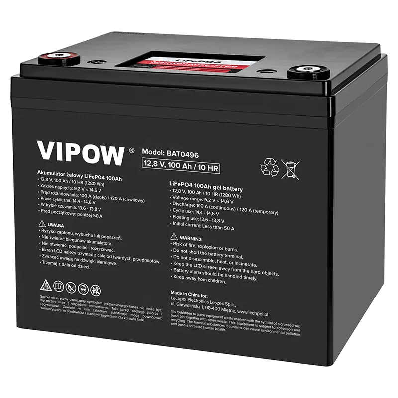 Vipow BAT0496 12.8V 100Ah LiFePO4 BMS