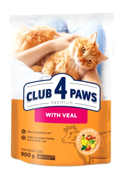 Hrana Uscata pentru Pisici Club 4 Paws Adult Vita 900g