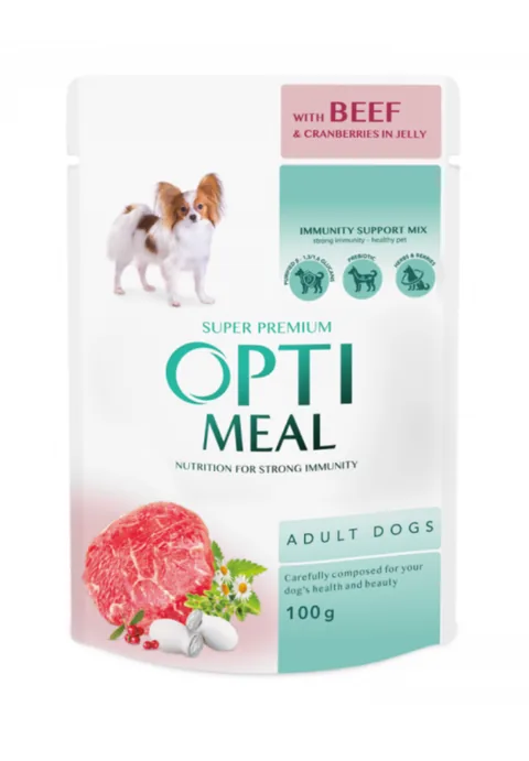 Hrana Umeda pentru Caini Optimeal Vita Si Merisoare 100g