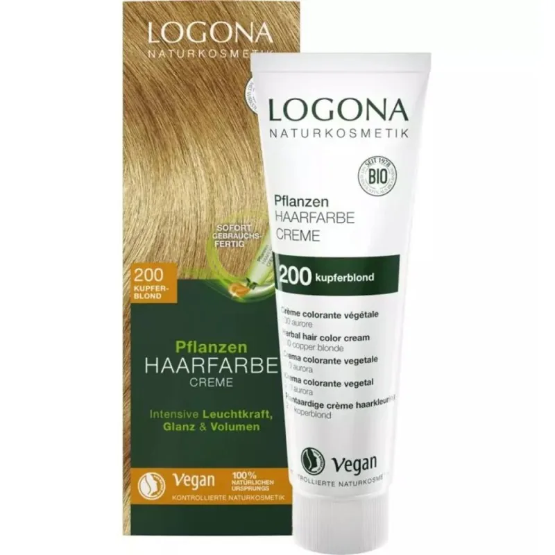 Vopsea de Par Crema Logona Bio Blond Cupru 200 150ml