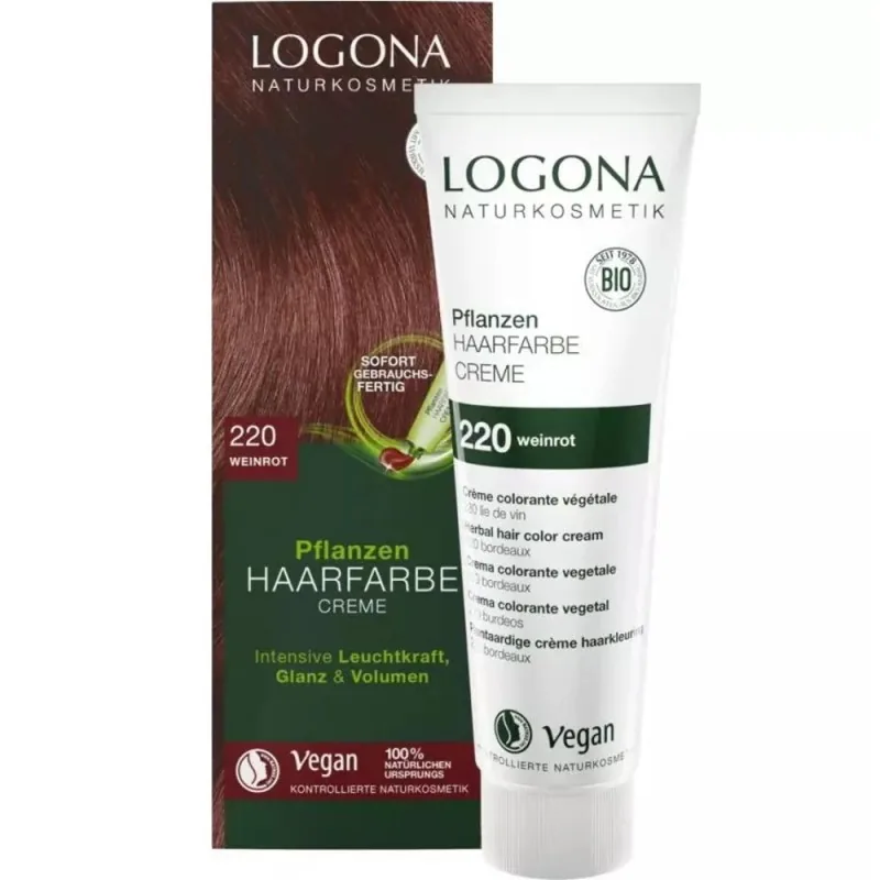 Vopsea de Par Crema Logona Bio Rosu Vin 220 150ml