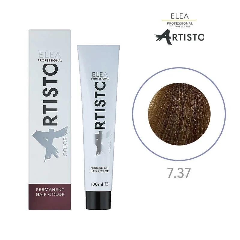 Vopsea de Par Elea Professional Artisto Color 100ml 7/37 Castaniu Auriu Maro