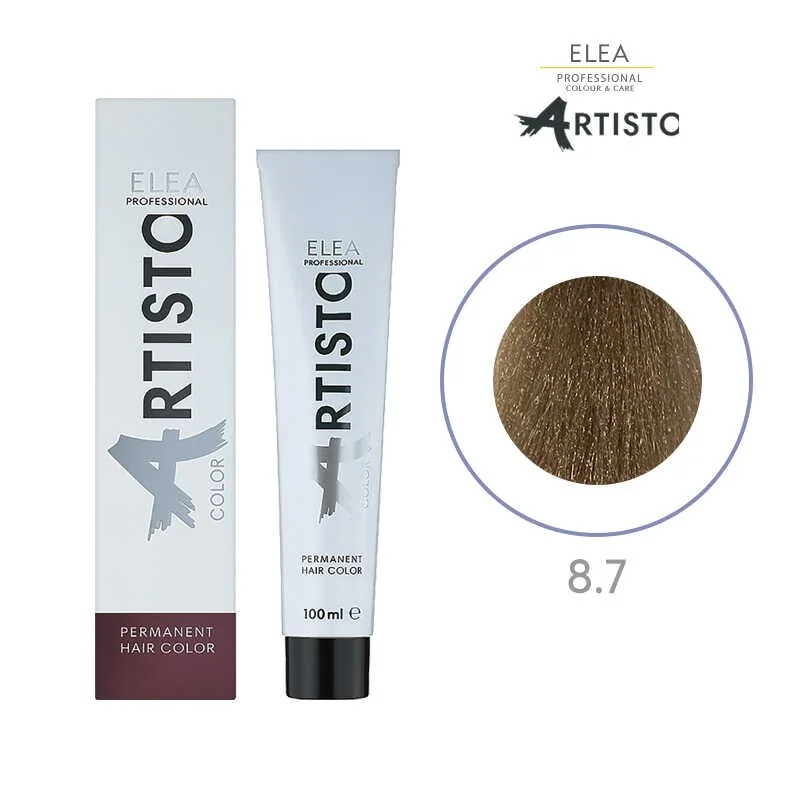 Vopsea de Par Elea Professional Artisto Color 100ml 8/7 Castaniu Deschis Maro