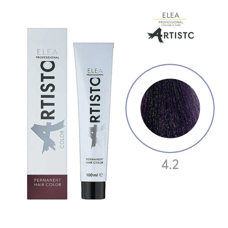 Vopsea de Par Elea Professional Artisto Color 100ml Permanenta 4/2 Saten Violet