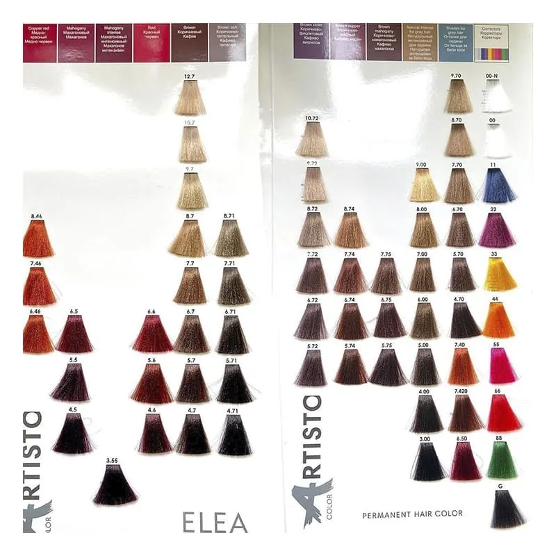 Vopsea de Par Elea Professional Artisto Color 6/22 Castaniu Inchis Violet Intens - imagine 3