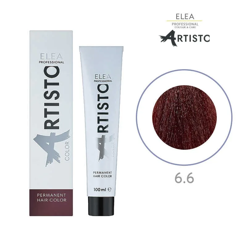 Vopsea de Par Elea Professional Artisto Color 6/6 Castaniu Inchis Rosu 100ml