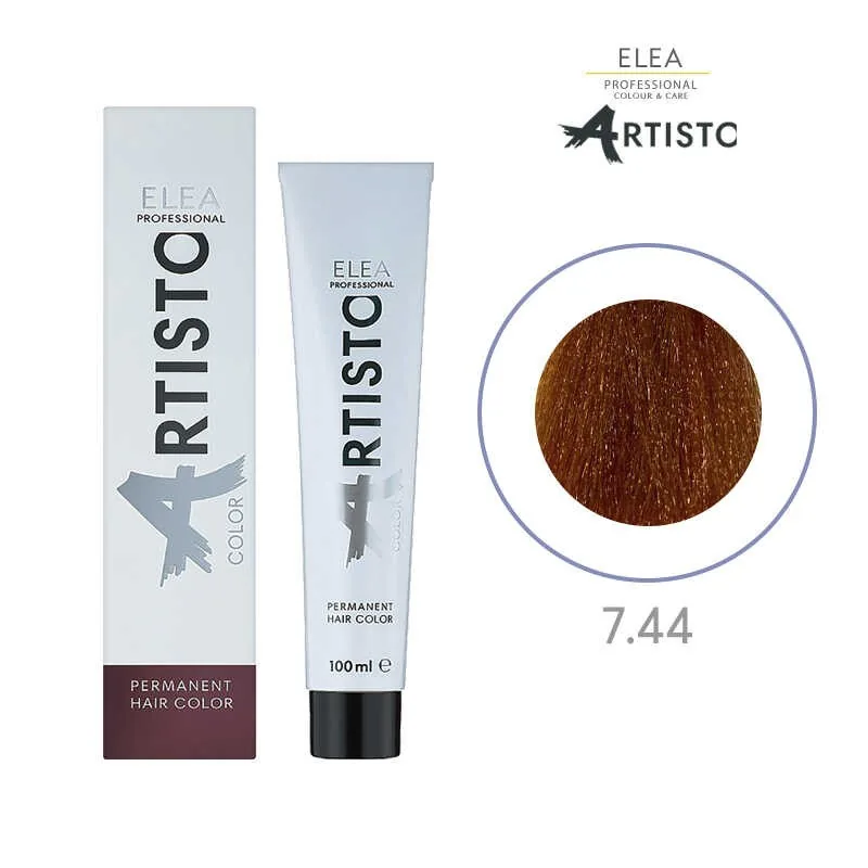 Vopsea de Par Elea Professional Artisto Color 7/44 Castaniu Cupru Intens 100ml