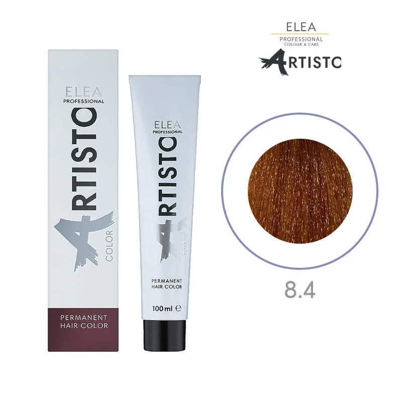 Vopsea de Par Elea Professional Artisto Color 8/4 Castaniu Deschis Cupru 100ml