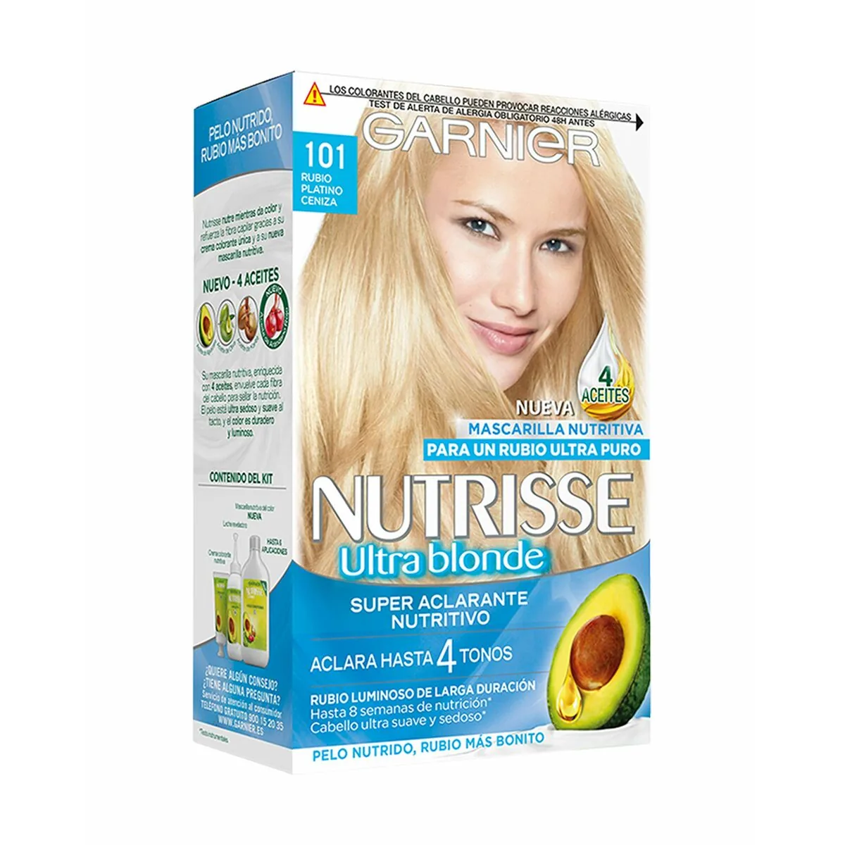 Vopsea de Păr Garnier Nutrisse Crème Blond Cenușiu Platina