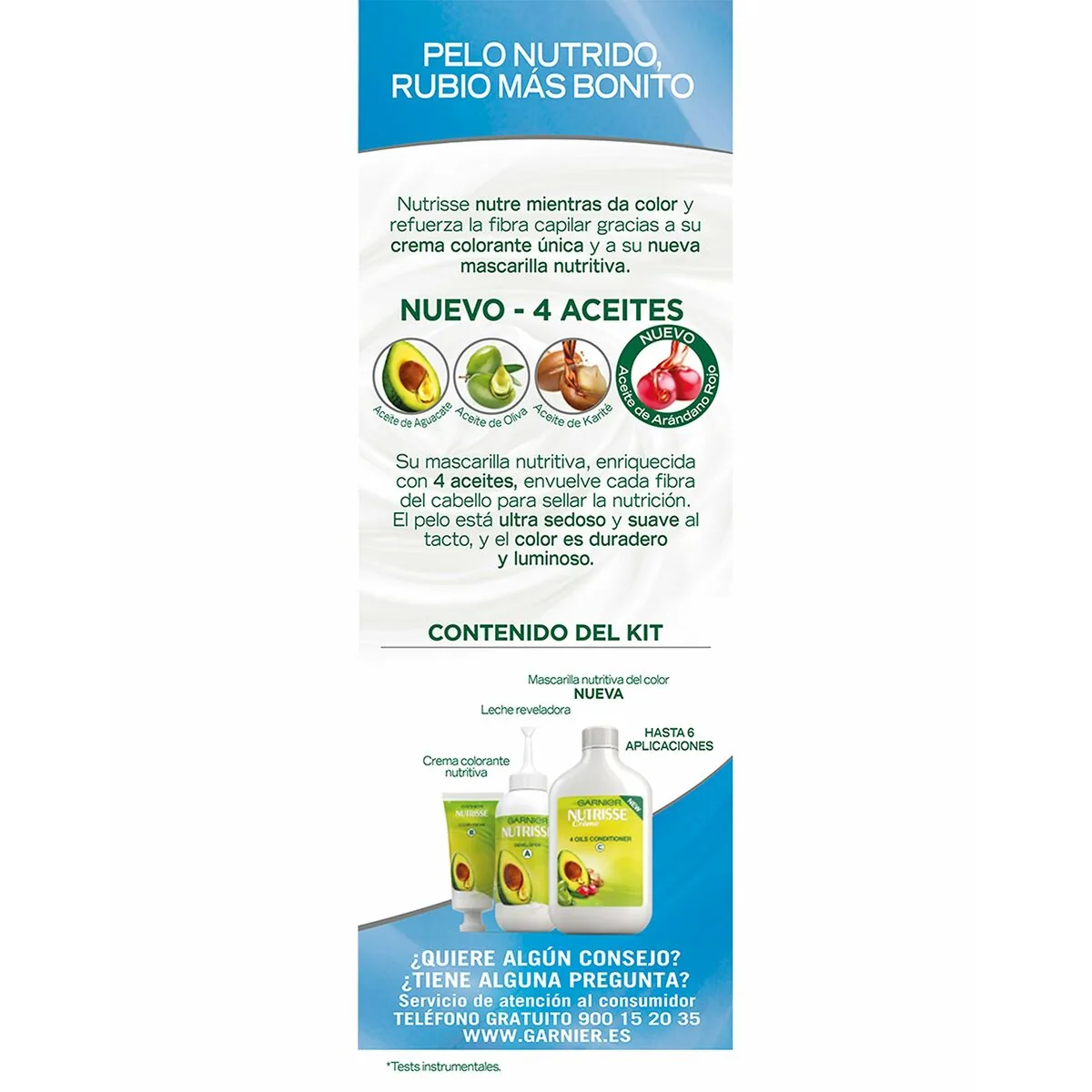 Vopsea de Păr Garnier Nutrisse Crème Blond Cenușiu Platina - imagine 3