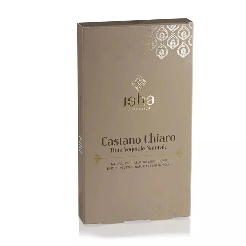 Vopsea de Par Naturala Isha Castaniu Deschis 100g