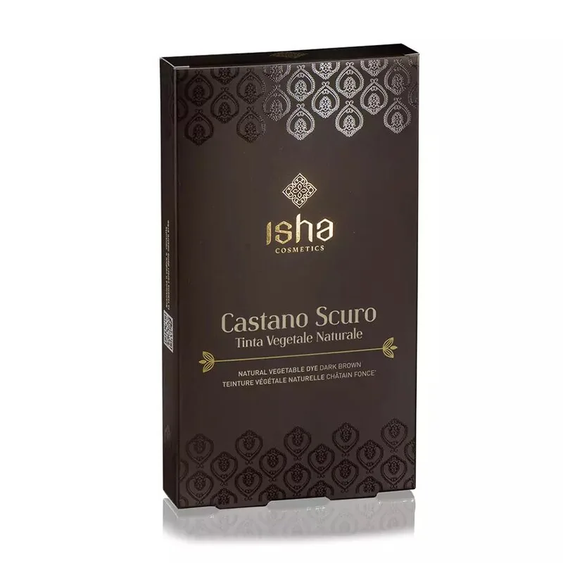 Vopsea de Par Isha Naturala Castaniu Inchis 100g