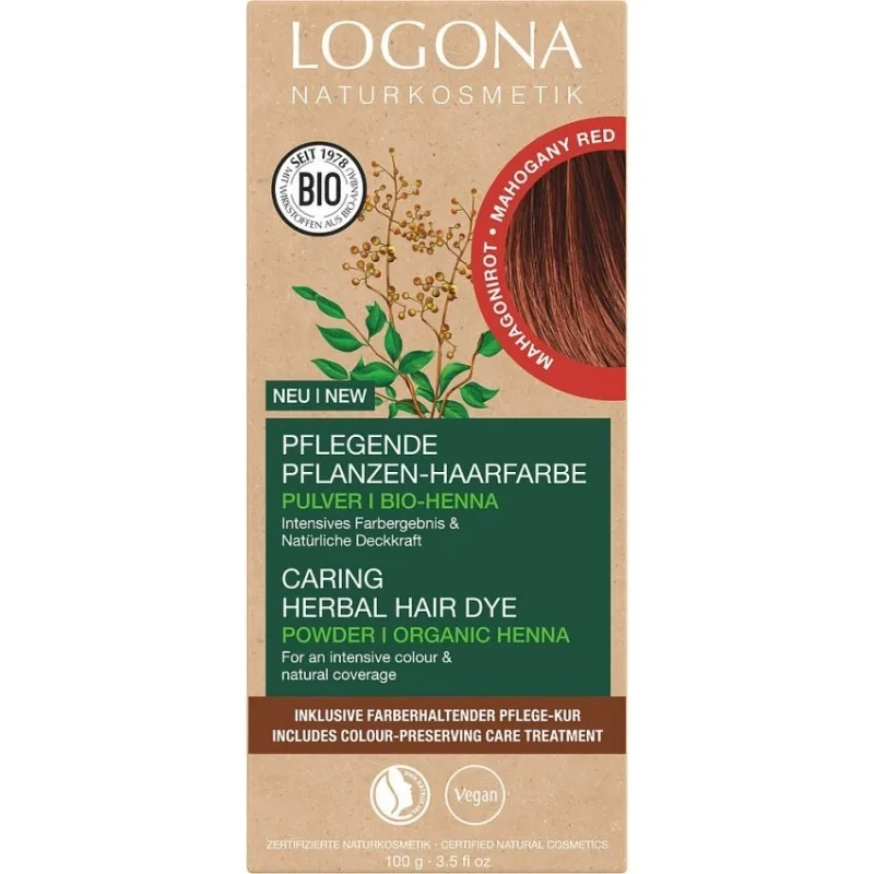 Vopsea de Par Logona Bio Rosu Mahon 100g