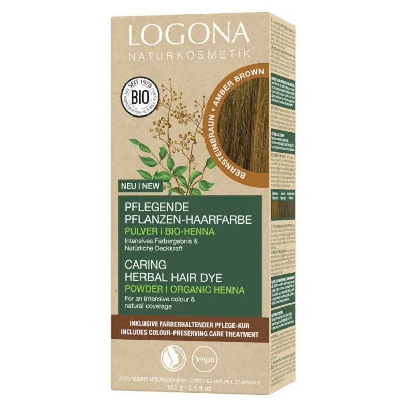 Vopsea de Par Logona Caring Bio 100g Maro Chihlimbar
