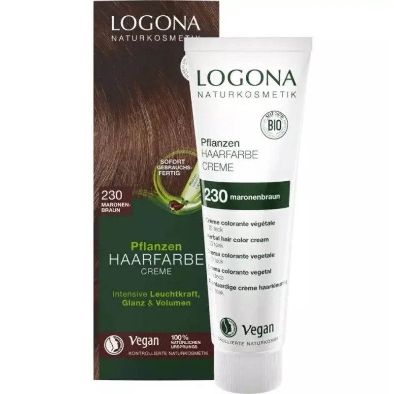 Vopsea de Par Logona Saten Teak 230 Crema Bio 150ml