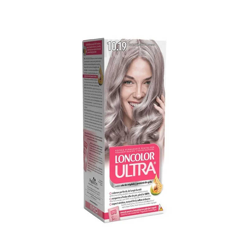 Vopsea de Par Loncolor Ultra 10.19 Blond Argintiu Intens Permanenta 100ml