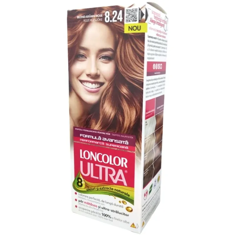 Vopsea de Par Loncolor Ultra 8.24 Ultra Blond Aramiu Rose 100ml