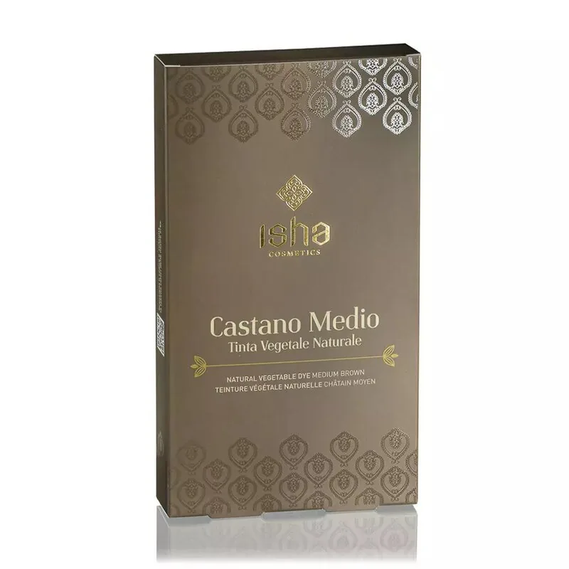 Vopsea de Par Naturala Isha Castaniu Mediu 100g