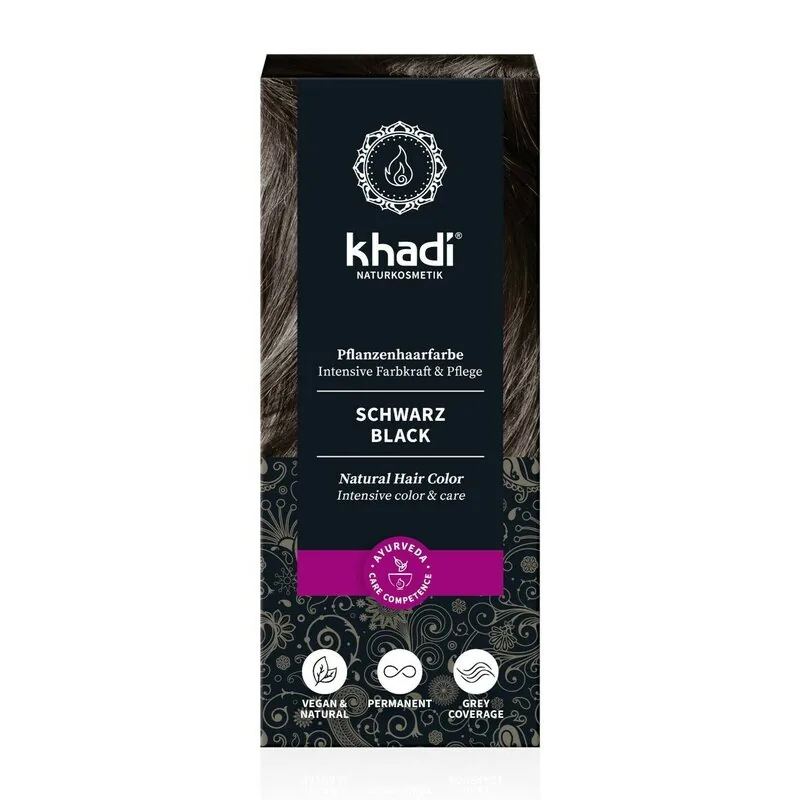 Vopsea de Par Naturala Khadi Negru 100g