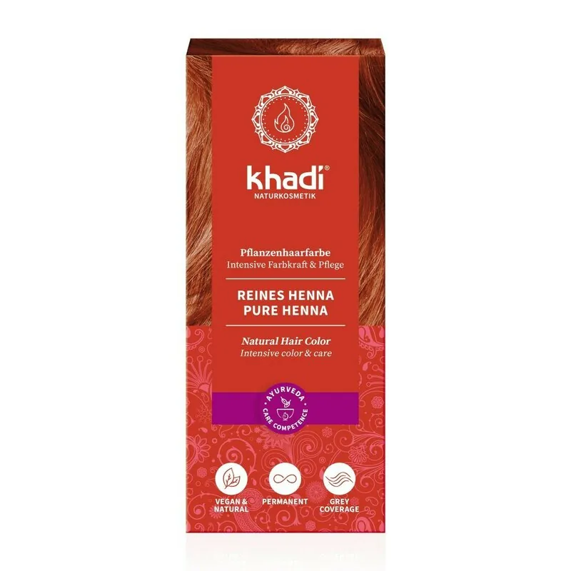 Vopsea de Par Naturala Khadi Pure Henna Rosu 100g