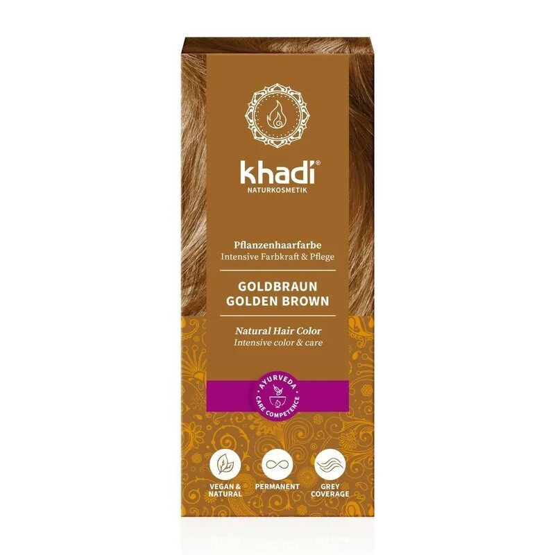 Vopsea de Par Naturala Khadi Saten Auriu 100g