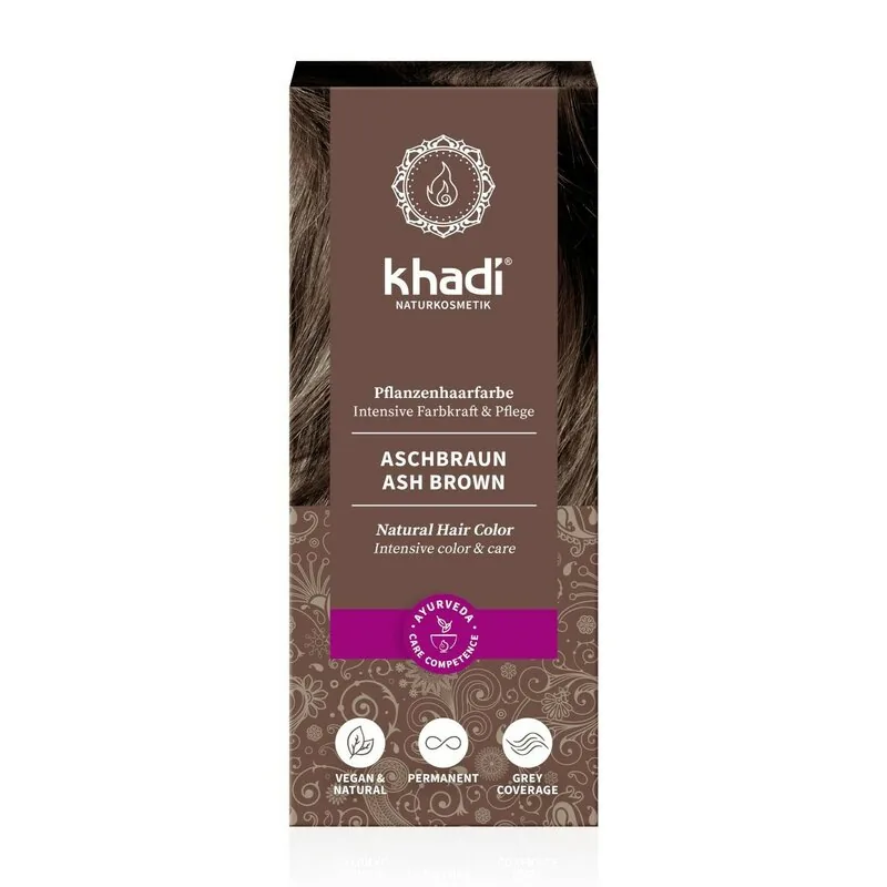 Vopsea de Par Naturala Khadi Saten Cenusiu 100g