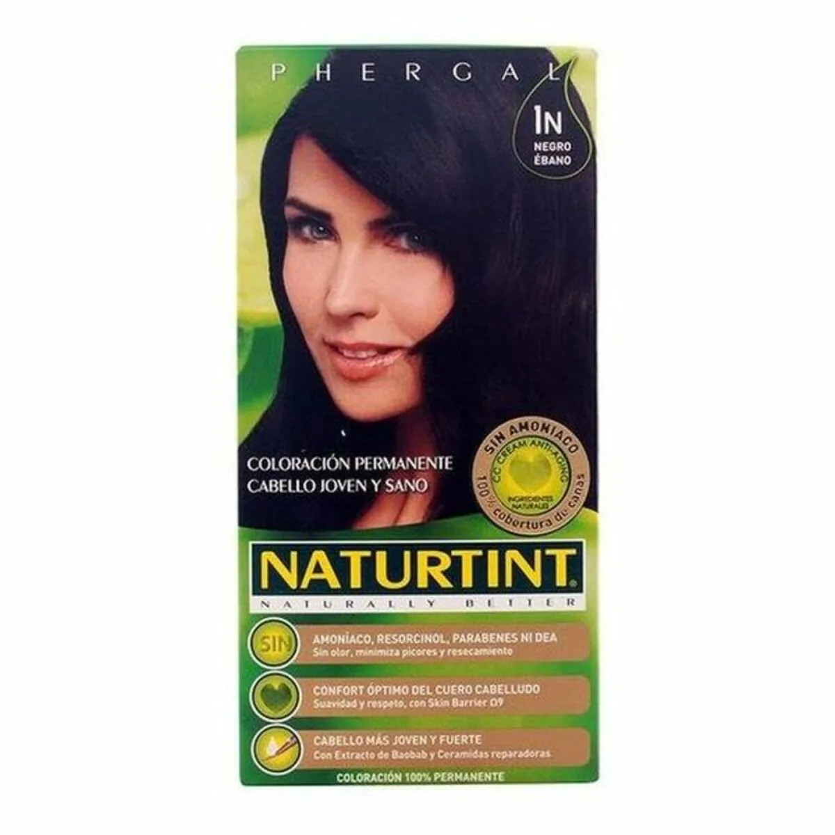 Vopsea de Păr Naturtint 170ml fără Amoniac Ebony Black