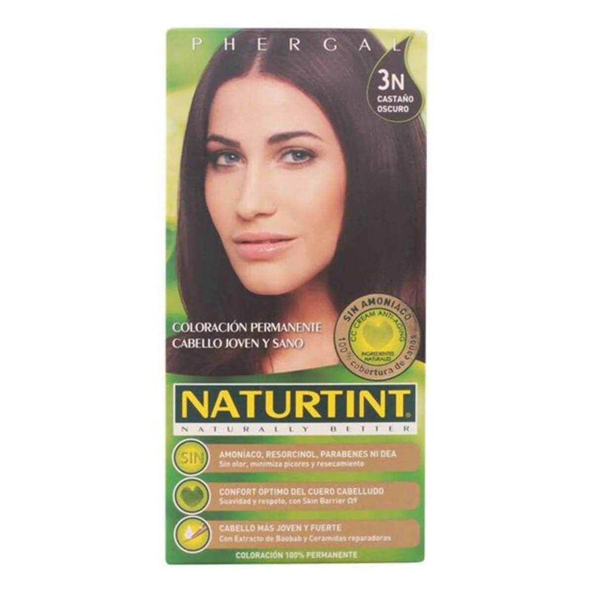 Vopsea de Păr Naturtint N3 Castaniu Închis Fără Amoniac 170ml