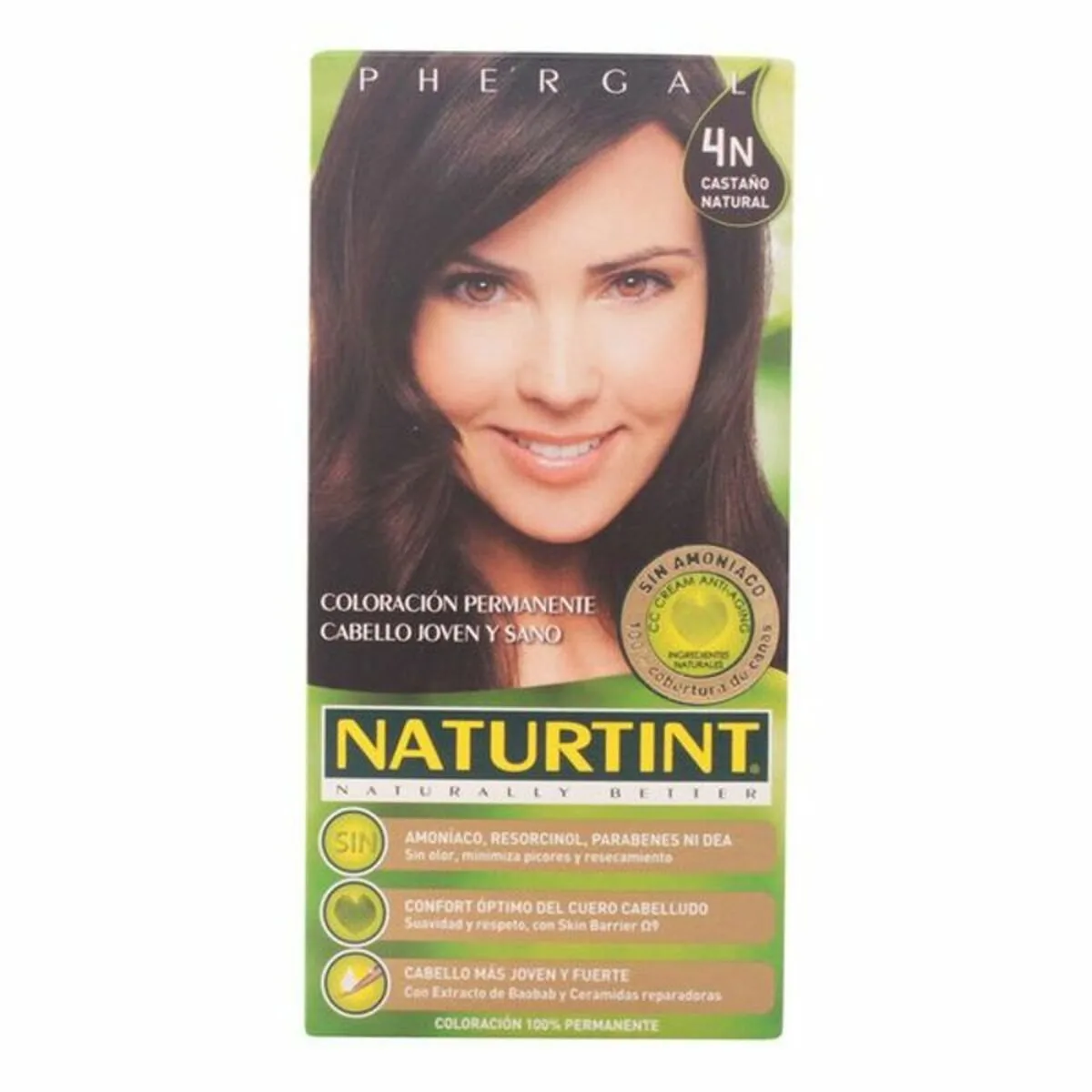 Vopsea de Păr Naturtint N4 Castaniu Natural Permanentă Fără Amoniac Set 5