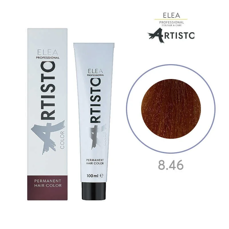 Vopsea de Par Permanenta Artisto Color 8/46 Castaniu Deschis Cupru Rosu 100ml