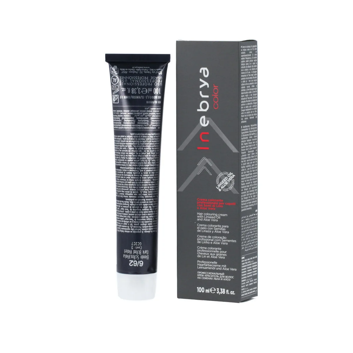 Vopsea de Păr Permanentă Inebrya 6/62 Blond Închis Roșu Violet 100ml