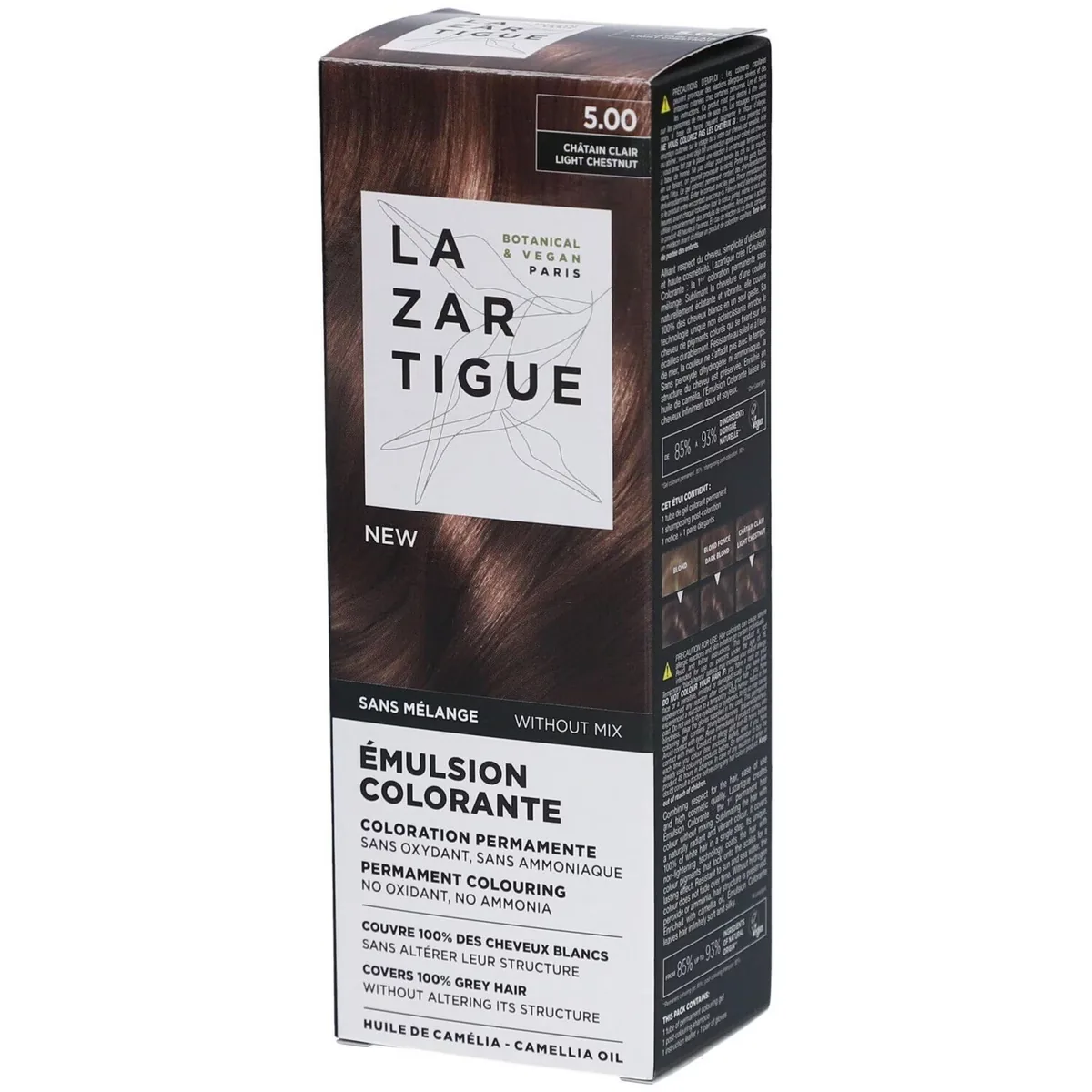 Vopsea de Păr Permanentă Lazartigue Emulsion Colorante 5.00 Light Chestnut 60ml