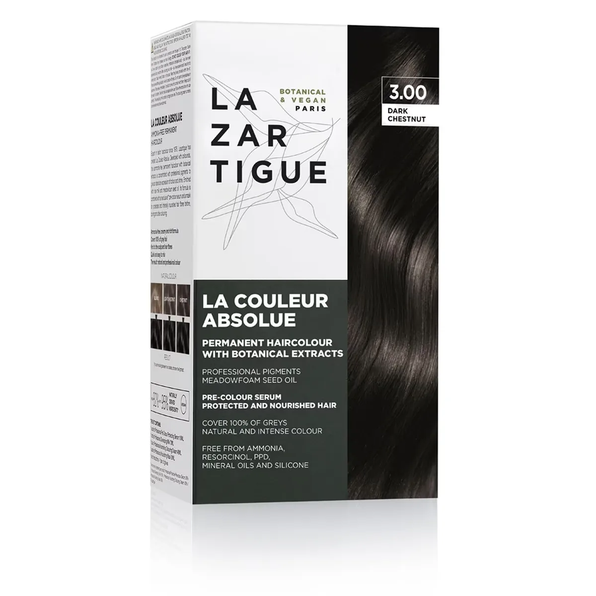 Vopsea de Păr Permanentă Lazartigue La Couleur Absolue 3.00 Dark Chestnut 143ml