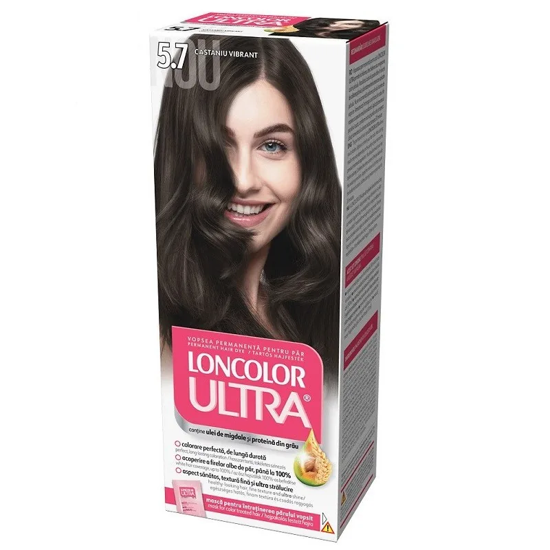 Vopsea de Par Permanenta Loncolor Ultra 5.7 Castaniu Vibrant 100ml