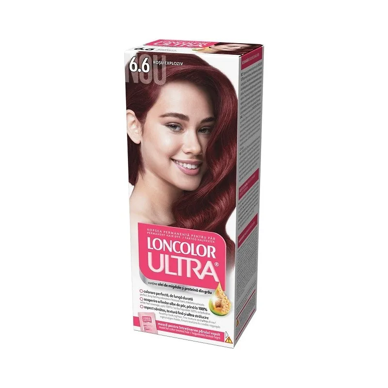 Vopsea de Par Permanenta Loncolor Ultra 6.6 Rosu Exploziv 100ml