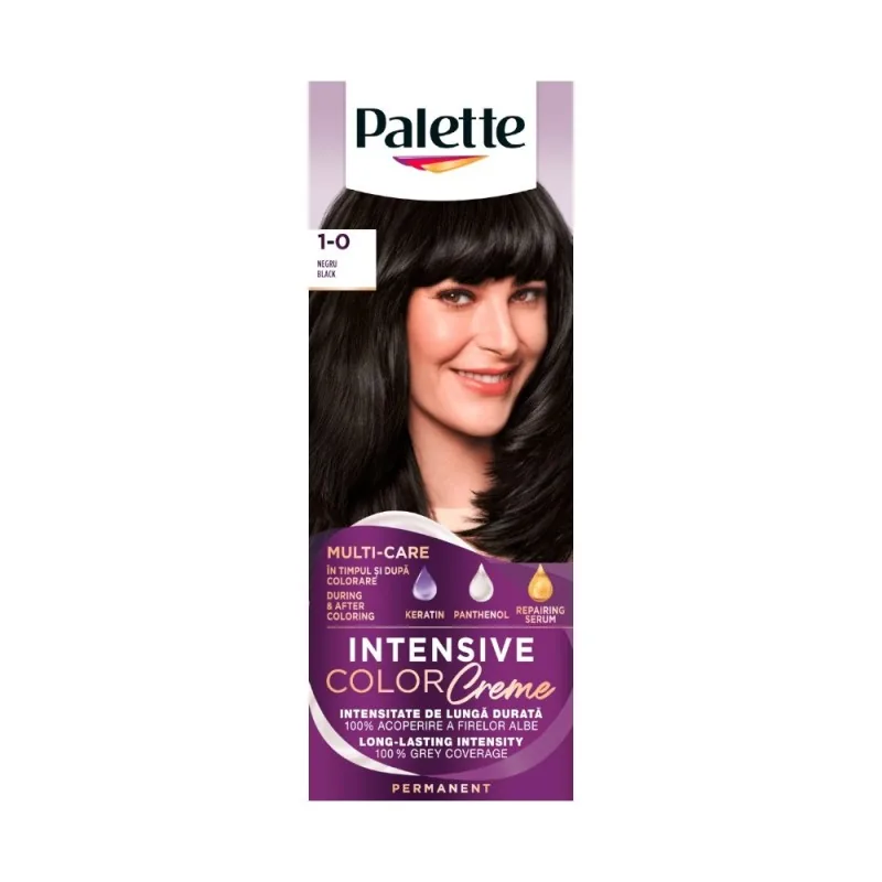 Vopsea de Par Permanenta Schwarzkopf Palette Intensive Color Creme N1 Negru 110ml