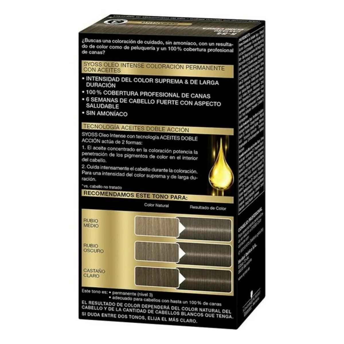 Vopsea de Păr Permanentă Syoss Olio Intense Maro Deschis Cenușiu - imagine 2