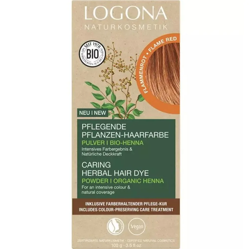 Vopsea de Par Pulbere Logona Bio Flame Red 100g