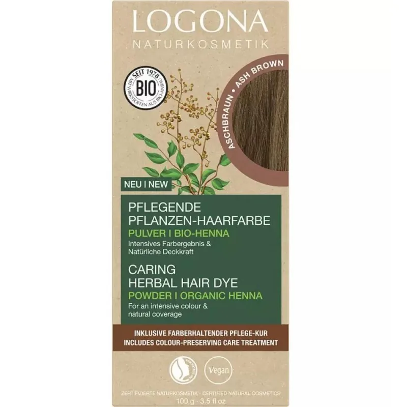 Vopsea de Par Pulbere Logona Vegan Bio 100g Saten Cenusiu