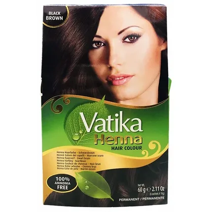 Vopsea de Păr Vatika Henna Negru Maro Fără Amoniac 60g