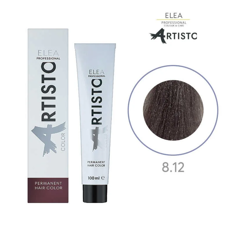 Vopsea Elea Professional Artisto Color 8/12 Castaniu Deschis Gri Violet 100ml